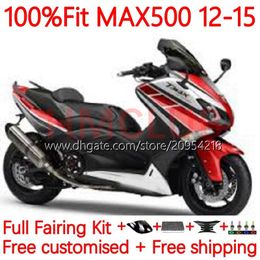 Injection Mould Fairings For YAMAHA TMAX-500 MAX-500 T MAX500 12-15 Bodywork 33No.43 TMAX MAX 500 TMAX500 12 13 14 15 T-MAX500 2012 2013 2014 2015 OEM Body kit matel red