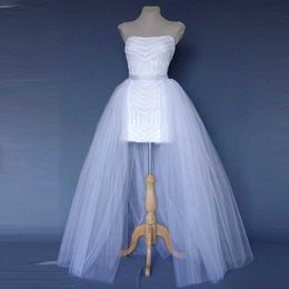 Skirts White Wrap Tulle For Bridal Long Tutu Skirt Women Ribbon Sash Floor Length Female Saia Longa Custom MadeSkirts