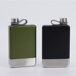 9oz Hip Flask 250ml Hiking Pocket Water Bottle Whisky Kettle Novelty 304 Stainless Steel Cup Wine Mug Rectangle