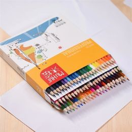 72pcs Coloured Pencils Set Watercolour Kit With Portable Slot Case ener Blending Colours Soluable Drawing Sketching Y200709