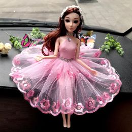 Interior Decorations Mesh Material Princess Dress Doll Car Decoration Ornaments Auto Girls Toys Ornament AccessoriesInterior