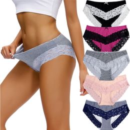 Comsoft 5pcslot womens panties soft cotton Seamless womens underwear set solid Colour breathable girls ladies lingerie pants 220621