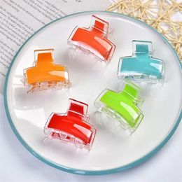 Clamps Resin Women Hair Clips Lady Fashion Transparent Pure Color Horsetail Clip Adult Hairpin Multicolor