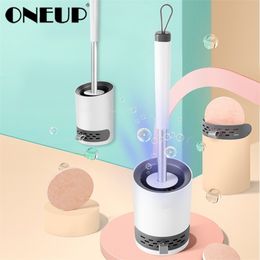 ONEUP TPR Toilet Brush Household Wall-mounted Burable No Dead Long Handle Cleaning Brush Bathroom Accessories Cleaning Products 200923
