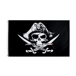 90x150cm Man's Chest Flag Skull and Crossbones Sabres Swords Jolly Roger pirate Pirate wholesale factory price Polyester Flags