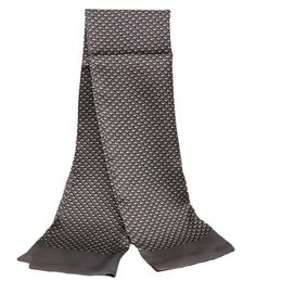 Men's 100% Silk Scarf Double Layer Business Cravat Neckerchief Dolphin Print