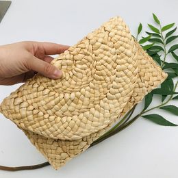 3pcs Stuff Sacks Women Weave Plain Large Capacity Handmade Phone Clutch Bag Mix Colour