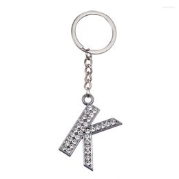Keychains Crystal Letters Keychain 26 Alphabet Simple Key Ring Car Chain Souvenirs For Men Rhinestone Unisex Gifts Boyfriend Miri22