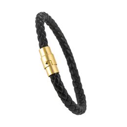 jewelry closures Australia - Black woven leather bracelet magnetic closure men's high quality men's Jewelry Charm Bracelet216