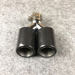 1 PC Shiny Carbon Exhaust Tips Y Style Muffler Pipe For Akrapovic Stainless Steel Modified Rear Muffler Tail Pipes