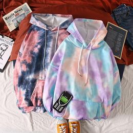 Men's Hoodies & Sweatshirts 2022 Couple Hooded Colour Tie Dyed Headwear Youth Student Class Clothes Personality Trendy Wear