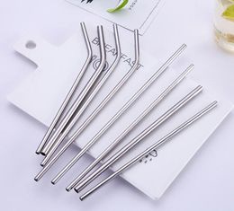 215/241/265mm 6mm 304 Stainless Steel Straw Reusable Drinking Colourful Straws Home Party Wedding Drinking Tools Bar Ordinary Polishing
