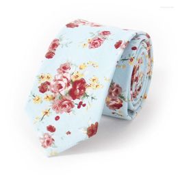 Bow Ties Sitonjwly 6cm Floral Print Tie For Men Women Skinny Neck Wedding Casual Slim Cotton Long Custom LogoBow Emel22