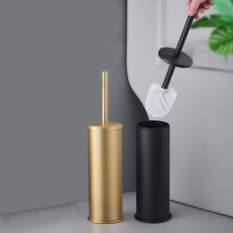 Luxury Gold Black Aluminium Toilet Brush Holder Set Bathroom Cleaning Brush Household Floor Cleaning Bathroom Accessories 220624