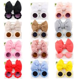 Flower Sunglasses Baby Girls Nylon Headband Baby Boy Girl Seaside Mental Eyeglasses Kids Hair Accessories Children