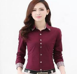 Blusas mujer de moda 2022 spring Long Sleeve blouse women Career wear Korean Office lady blouse tops Shirt slim Cotton Blend Formal Workwear