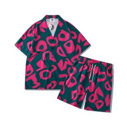 Tracksuits moda masculino conjunto de manga curta camisa havaiana e shorts impressão de verão camisa casual praia de duas peças roupas roupas