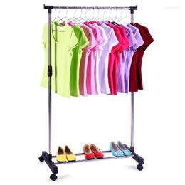 Laundry Bags Indoor Hanger Floor Single Pole Drying Rack Folding Simple Clothes Rail Bedroom Hanging