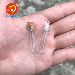 2ml Mini Glass Bottles Pendants With Cork or Rubber Stopper Small Bottle Decoration Crafts Vials Jars 100pcs