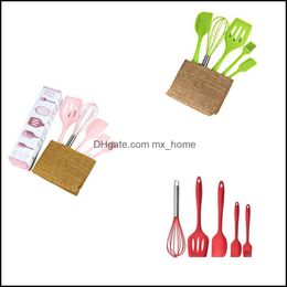 Baking Pastry Tools Bakeware Kitchen Dining Bar Home Garden Sile Set 5-Piece Spata Oil Brush Cream Dhejp