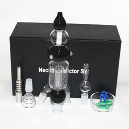 Hookah Nectar Bong Set vaporizer Smoking Accessories with Titanium Tip Quartz Nail Ceramic Tips Dab Rig Kits Glass Water Bongs