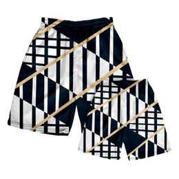 Men's Shorts Summer 2022 Men Hawaii Swim Surf Outdoor Sports Running Casual Beach Geometry Lattice Print Loose Cool Easy Dry PantsMen's