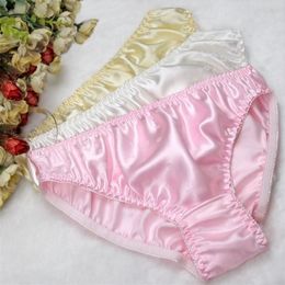 100% Mulberry Silk Women Double Faced Silk Panties Sexy Pure Silk Seamless Briefs L XL XXL 201112