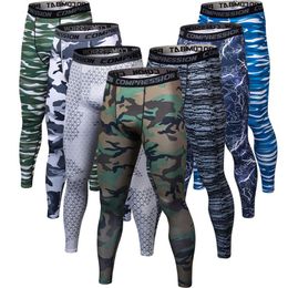 Pantaloni da uomo Stampa 3D Camouflage Uomo Fitness Jogging da uomo Compressione Pantaloni maschili Collant da bodybuilding Leggings per