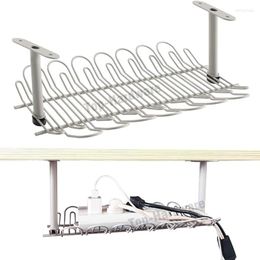 Hooks & Rails Under Desk Cable Management Tray Home Living Room Storage Rack Wire Cord Power Strip Adapter Organizer Shelf For Offices