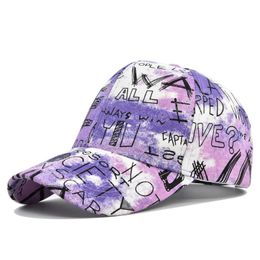 Graffiti Print Baseball Cap Spring Sunhat Colorful Letter Men Women Unisex-Teens Cotton Snapback Caps Fashion Hip Hop Hat