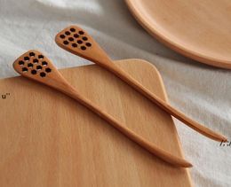 18.5cm Wood Honey Stirring Honey Spoons Honeycomb Carved Honey-Dipper Flatware BBB14670