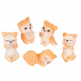 Interior Decorations 5pcs Little Dog Resin Crafts Decors Home Office Puppy Car DecorsInterior