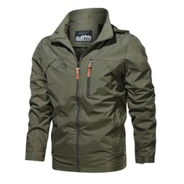 Spring Autumn Casual Men Waterproof Jacket Military Shark Skin Soft Shell Outdoor Fashion Windbreaker Coat 220715