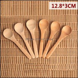 Wooden Jam Spoon Baby Honey Coffee New Delicate Kitchen Using Connt Small 12.8*3Cm Japanese Bamboo Eco Drop Delivery 2021 Spoons Flatware Ki