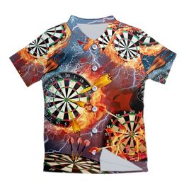 CJLM забавная гавайская рубашка 3D Darts Printed Кратков с коротким рукавом S Fashion Y2K Одежда повседневное стиль плюс размер оптом 220623