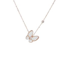 Pendant Necklaces Korea Luxury Asymmetric Opal Butterfly Necklace For Women Fashion Elegant Party Jewelry Accessories Bridesmaid GiftsPendan