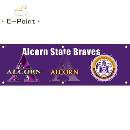 130GSM 150D Material NCAA Alcorn State Braves Flag Double Sided Printing 1.5*5ft (45cm*150cm) Warp Knitted Fabric Banner decoration flying home & garden flagg