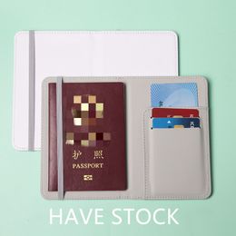 Sublimation Blank passport card holders cover heat transfer printing PU leather passport case 7.7*5.6 inch Min