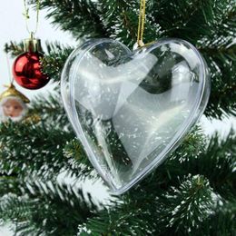 Party Decoration 5pcs Heart Shape Transparent Plastic Ball Clear Wedding Craft For Christmas Baubles Q6A9Party