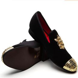 Fashion and Handmade 2022 Party Wedding Loafers Veet Shoes with Gold Buckle Men Dress Shoe B25 938 Hmade 614