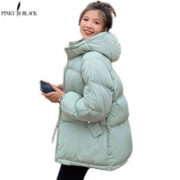 PinkyIsBlack Hooded Women Winter Down Jacket Coat Plus Size 2XL Short Thicken Warm Cotton Padded Winter Coat Women Clothes 201127