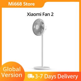 -Xiaomi Mi Smart Standing Fan 2 Mijia Sprachkontrolle Dual Blades natürliche Brise rund um kühlend DC Motor 100-Level-Geschwindigkeit