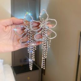 Dangle & Chandelier Fashion Statement Earring Long Full Rhinestone Big Earrings For Women Party Crystal Tassel Earings