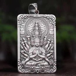-Vintage mil e milhares Avalokitesvara Pingente rato masculino zodiac Buda Buda amule