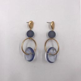 Dangle & Chandelier Kara&Kale Boho Fashion Jewellery Gothic Blue Transparent Resin Beads Ring Earings Vintage Gold Earrings For Women ED01