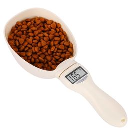 800g 250ml Pet Food Scale Cup Dog Cat Feeding Bowl Kitchen Scale Spoon uring Scoop Cup Portable with LED Display Dog Feeder 210320