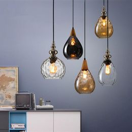 Pendant Lamps Vintage Nordic Loft Glass Lights Led Lamp Coffee Drop Light Dining Room Decor Hanging Suspension LuminairePendant