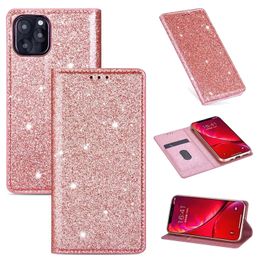 Glitter Leather Magnetic Flip Case for iphone 14 13 12 11Pro Max XS XR 8 7 6S Plus Bling Wallet Card Holder Cover