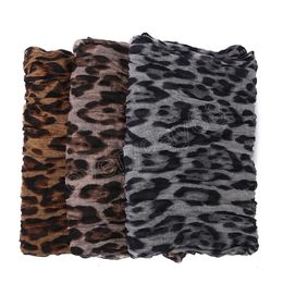 Crinkle Leopard Print Cotton Viscose Hijab Scarf Shawl Muslim Headscarf Turbans Islam Wraps Fashion Bandana Foulard