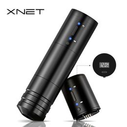 XNET Elite Pro Professional Wireless Tattoo Machine Pen Powerful Coreless Motor LED Display Fast Charging for Artist Body 220624